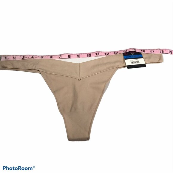 No Boundaries Womens Size XXXL 10 V-Thong Panty Seamless Beige New With Tags - Picture 6 of 8